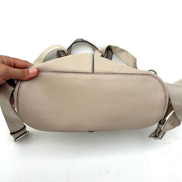 Brighton Miles Convertible Leather Mini Backpack Satchel Beige Snake Charm Y2K - Picture 8 of 13